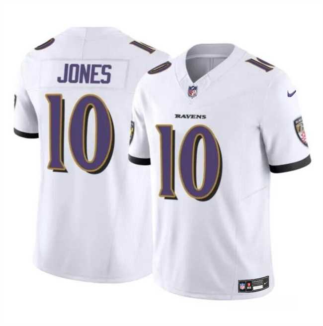 Men & Women & Youth Baltimore Ravens #10 Emory Jones White 2023 F.U.S.E Vapor Limited Jersey->baltimore ravens->NFL Jersey
